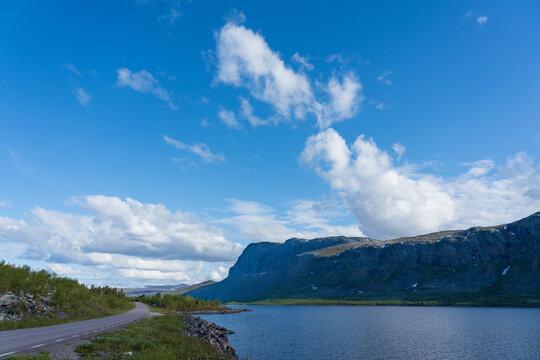 Landscape at Langas lake in G&auml;llivare, Lappland, Sweden.
