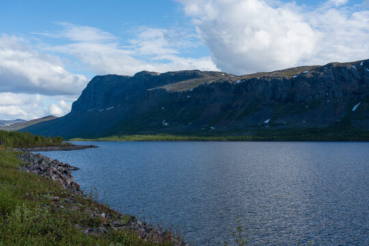 Landscape at Langas lake in G&auml;llivare, Lappland, Sweden.