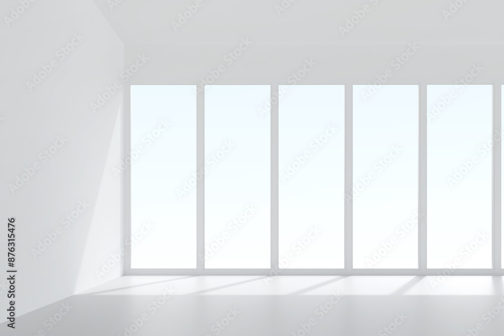 Poster 3d room space background with soft shadow. empty white room space for interior design and decoration