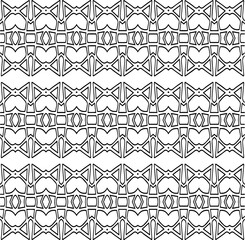 Fototapeta premium White background with black pattern. Seamless texture for fashion, textile design, on wall paper, wrapping paper, fabrics and home decor. Simple repeat pattern.