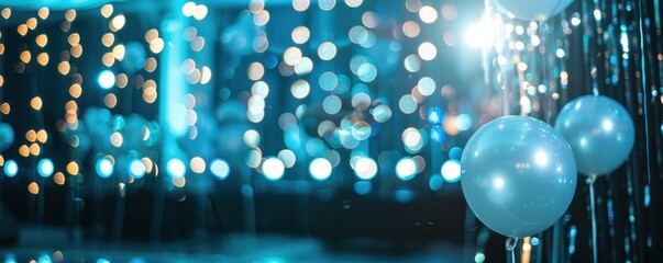 A photo booth setup at a corporate anniversary event, with a stylish backdrop, fun props, and guests capturing memorable moments