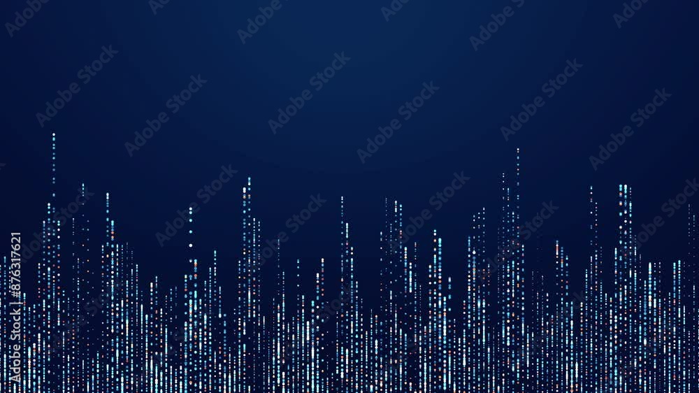 Poster big data technology background. motion of digital data flow. transferring of big data. artificial in