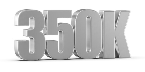 350k Followers Silver Number 3D Render