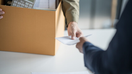 Departing Professional Businessman Resignation Announcement Farewell in Business