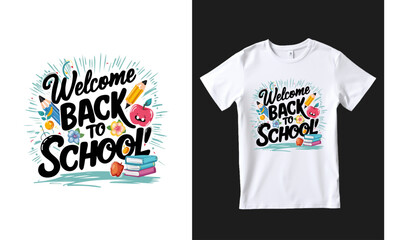 Back to school typography tshirt design