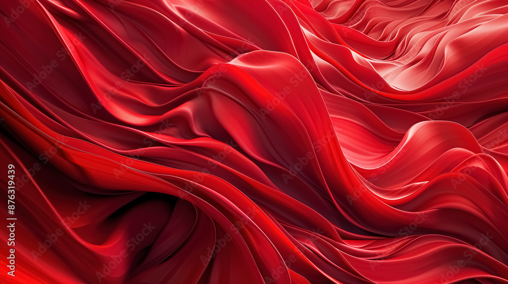 Poster a dynamic composition of smooth red textures and curves