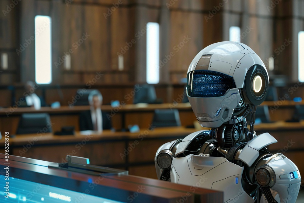 Aufkleber future courts using robots
