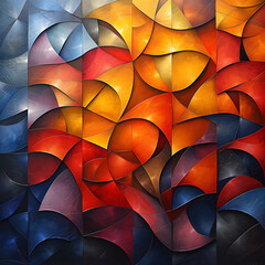 Obraz premium Interlocking Triangles Abstract Art Print