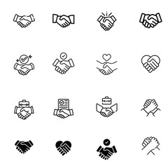 Handshake icon set