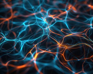 Obraz premium An artistic depiction of brain neurons illustrating their complex interconnectedness