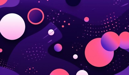 Abstract Purple Background With Pink and White Circles