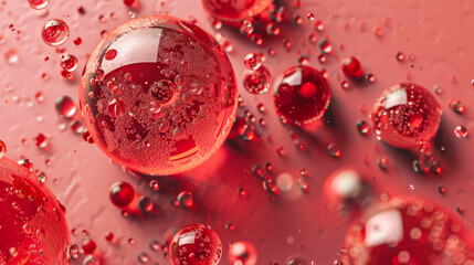 water drops on red background