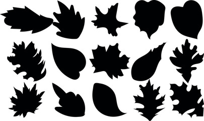 Autumn Leaves collection silhouette vector trendy design