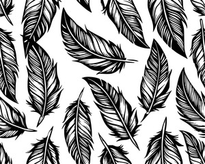 Eagle feather seamless pattern design v2
