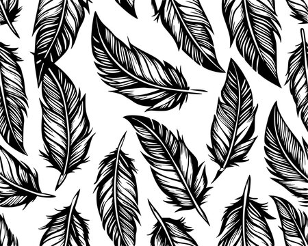Eagle feather seamless pattern design v2