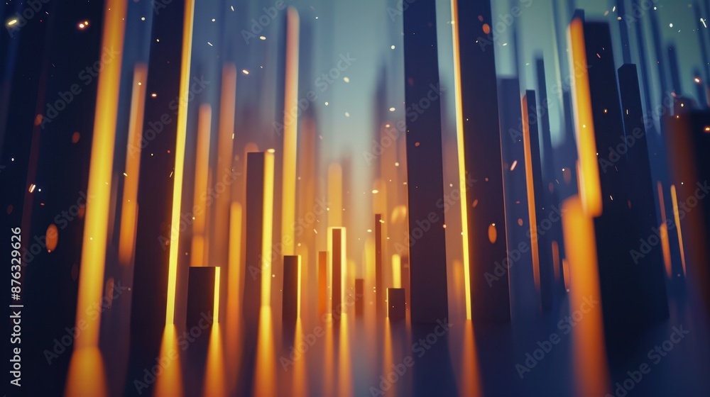 Aufkleber a minimalist 4k animation with vertical abstract designs, highlighting subtle movements and elegant 