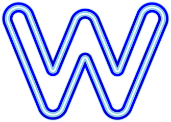 Neon font with luminous bright blue lowercase letters typography design-w