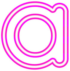 Neon font with luminous bright pink lowercase letters typography design-a