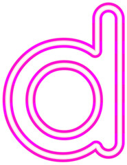 Neon font with luminous bright pink lowercase letters typography design-d