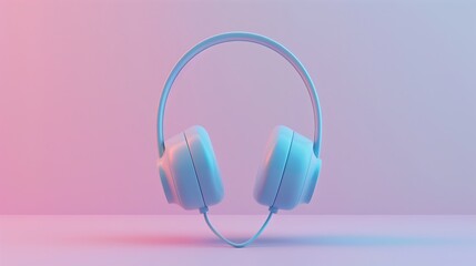 Minimalistic headphones in a vibrant, colorful background