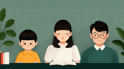 Capture the essence of family education with illustrations of parents and children learning, exploring history, and discovering new interests together. Clean and Clear Color, Realistic Photo, ,