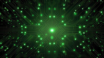 abstract black digital technology background with green diodes