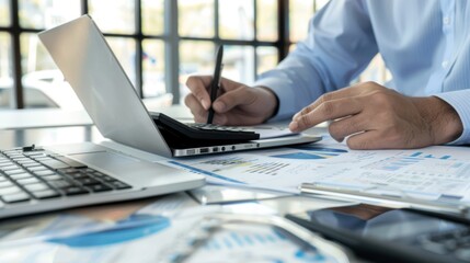 A man working with laptop