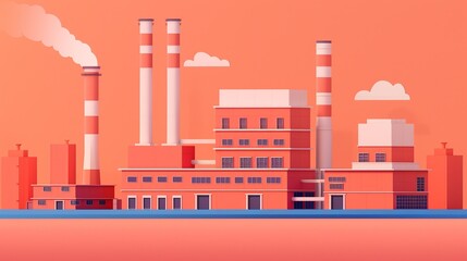Obraz premium Explore the industrial heartbeat of cities with illustrations of power plants, refineries, and technological infrastructure driving urban evolution. Clean and Clear Color, Realistic Photo, ,