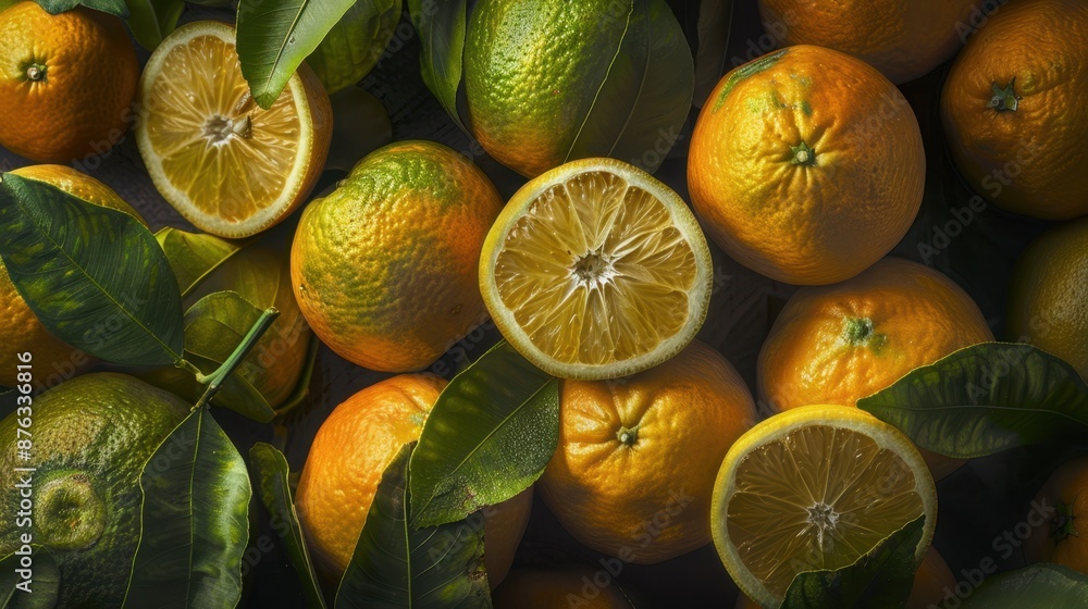 Wall mural The fresh sliced oranges