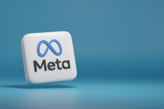 Buenos Aires, Argentina; June 29th 2024: Meta logo in three dimensions with copy space. 3d illustration.
