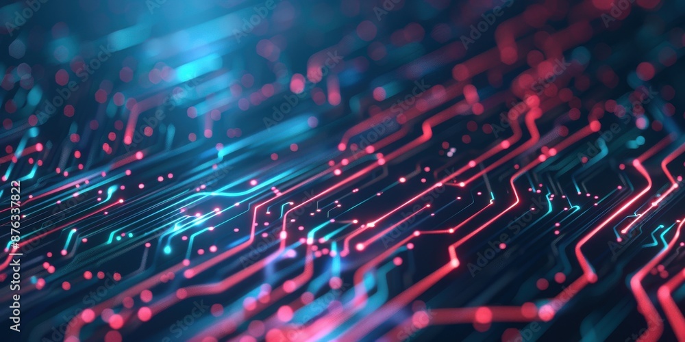 Aufkleber futuristic abstract technology background, dynamic lines and circuits ideal for innovative tech visu