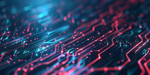 Futuristic abstract technology background, dynamic lines and circuits ideal for innovative tech visuals, digital marketing, and high-tech themes