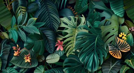 Rideaux Imprimé botanique patrons background with natural pattern of split leaves, seamless texture  © herlan