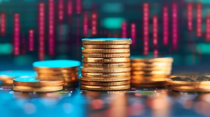 Illustrate financial success through abstract images that symbolize wealth creation, market dynamics, and strategic investments. Clean and Clear Color, Realistic Photo, , Minimalism,