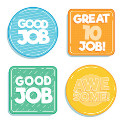 Pack of good job and great job stickers
