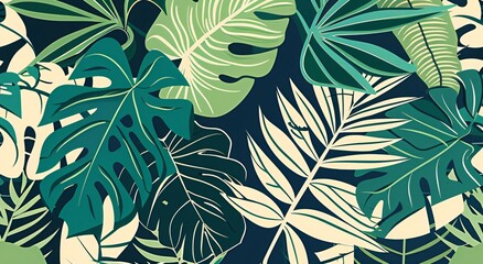 seamless background with leaves