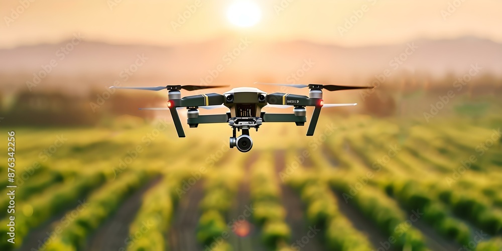 Aufkleber agritech drone with precision sensors optimizes irrigation and fertilization for increased yield. co
