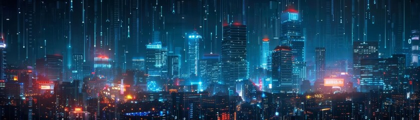 Revolutionizing Urban Living A Futuristic Cyberspace Concept of Smart Cities on Circuit Board Background