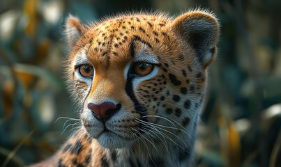 Obraz premium Close Up of Cheetah Locking Eyes