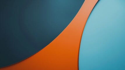 Abstract Curvy Background in Teal, Orange, and Dark Blue