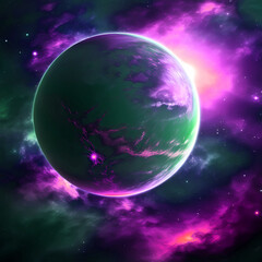 Fototapeta premium Abstract elegant wallpaper with alien planet