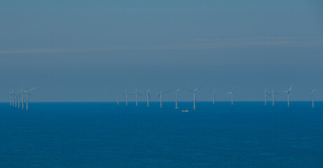 Wind turbines in Normandy, France