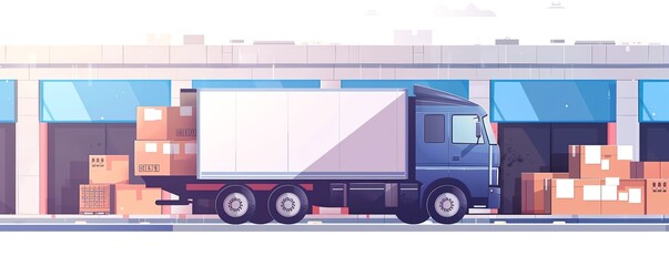 Dispatch logistics, collect and move, flat design illustration