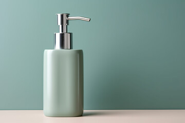 Obraz premium Green soap dispenser bottle with copy sapce
