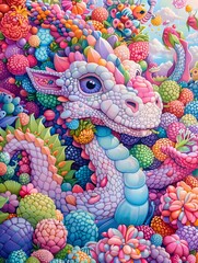 Vibrant and Whimsical Fantastical Creatures Celebrating a Birthday Party