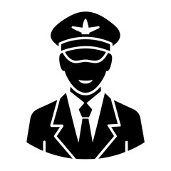 Pilot silhouette vector art illustration
