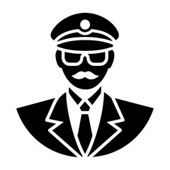 Pilot silhouette vector art illustration