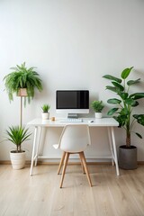 Workspace with laptop and coffee cup