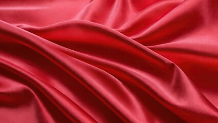 Obraz premium A red fabric with a multitude of large folds on its surface, and a minimal amount of folds on the fabric