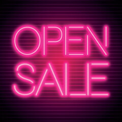 Pink neon open sale sign